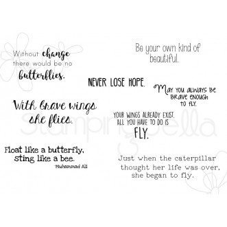BUTTERFLY SENTIMENT SET rubber stamps